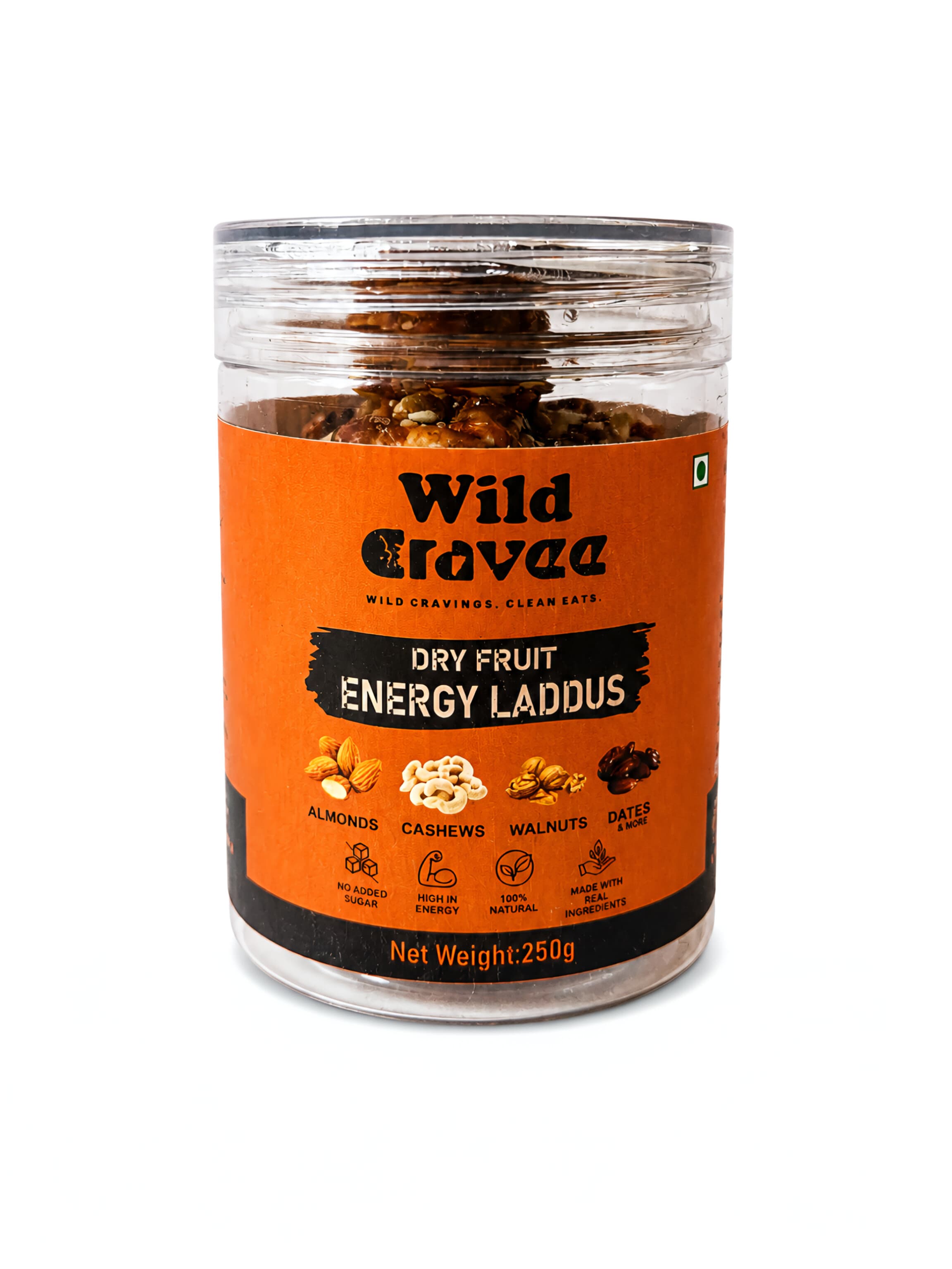 Wild Cravee Dry Fruit Energy Laddus jar, 250g